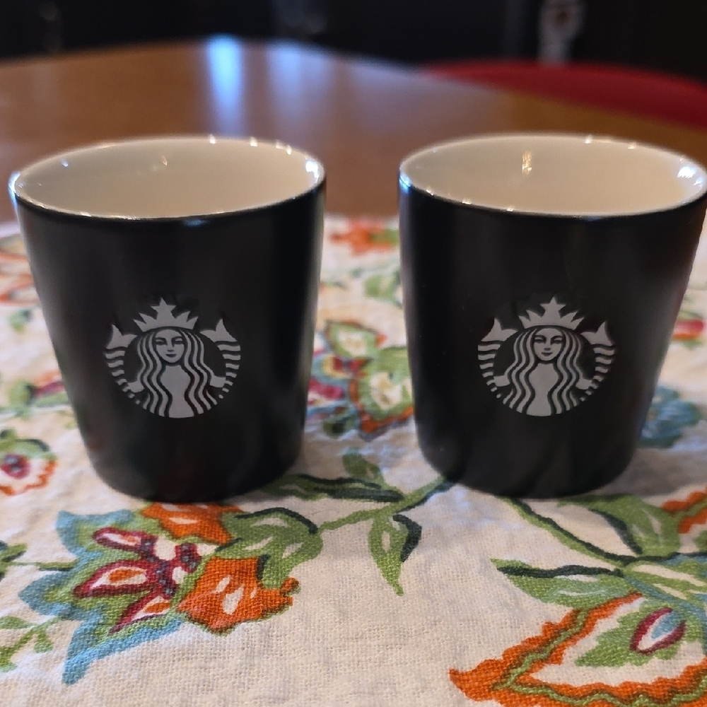 2 For $22 Starbucks Black and White Ceramic Espresso Cups